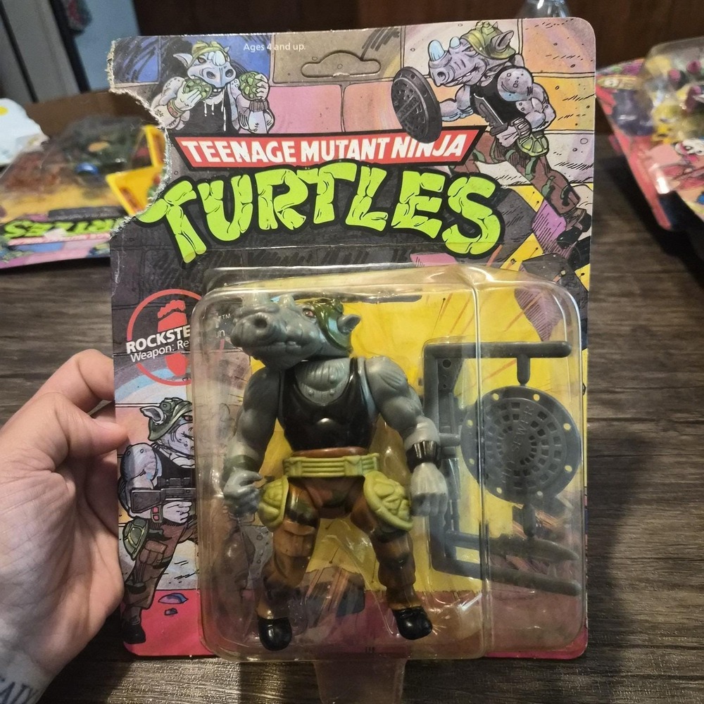 1990 TMNT Rocksteady MOC Vintage Playmates Teenage Mutant Ninja Turtles...